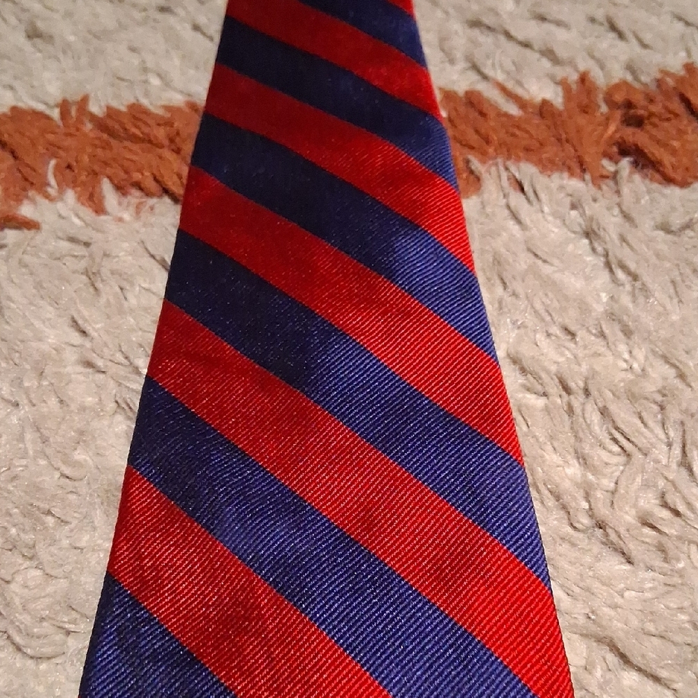 Robert Talbott Red And Blue Diagonal Striped Tie - image 8